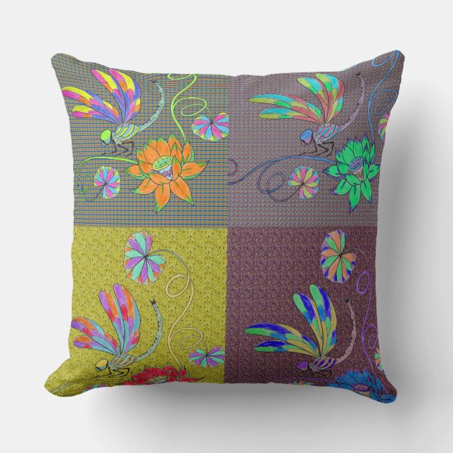 Dragonfly Collage Pillow Kussen (Voorkant)
