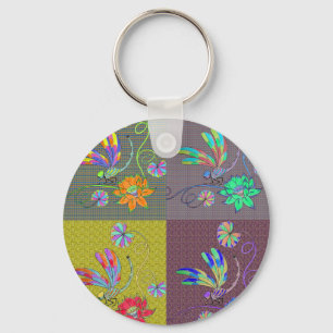 Dragonfly Collage Sleutelhanger