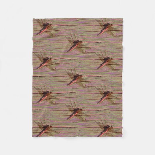 Dragonfly Colorful Fleece Deken (Voorkant)