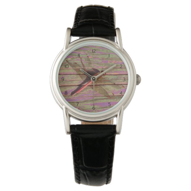 Dragonfly Colorful Horloge (Voorkant)