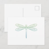 Dragonfly-contour Briefkaart (Voorkant / Achterkant)