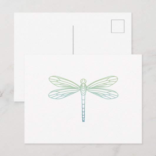 Dragonfly-contour Briefkaart (Voorkant / Achterkant)