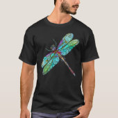 Dragonfly-contour met vleugels t-shirt (Voorkant)