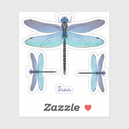 Dragonfly Contour Vinyl Sticker Labels (Vel)