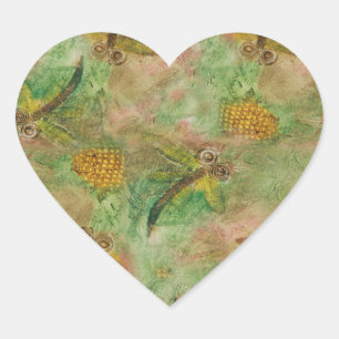 Dragonfly Cotton Snoep Hart Sticker