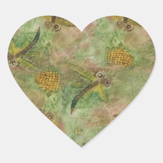 Dragonfly Cotton Snoep Hart Sticker (Voorkant)