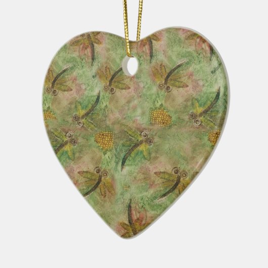 Dragonfly Cotton Snoep Heart Ornament (Links)