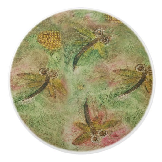 Dragonfly Cotton Snoep Keramische Knop (Voorkant)