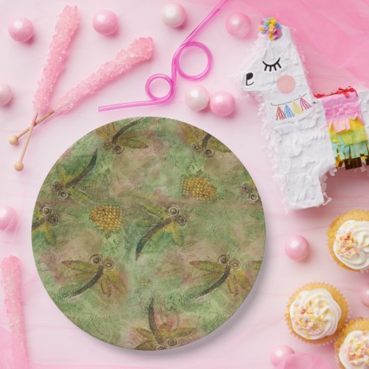 Dragonfly Cotton Snoep Papieren Bordje (Feest)