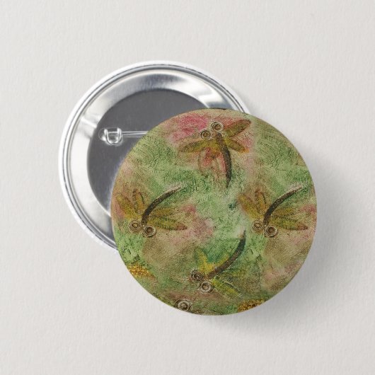 Dragonfly Cotton Snoep Ronde Button 5,7 Cm (Voorkant /achterkant)