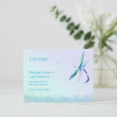 Dragonfly Country Wedding Save the Date Aankondigingskaart (Staand voorkant)
