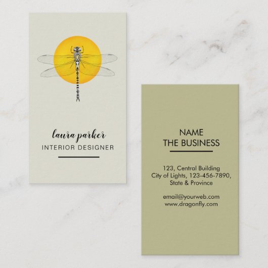 Dragonfly Creative Designer Natuur Consultancy Visitekaartje (Voorkant / Achterkant)