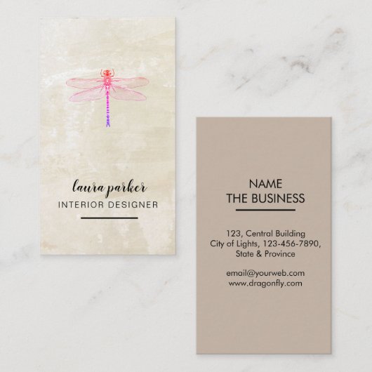 Dragonfly Creative Designer Natuur  Minimale Visitekaartje (Voorkant / Achterkant)