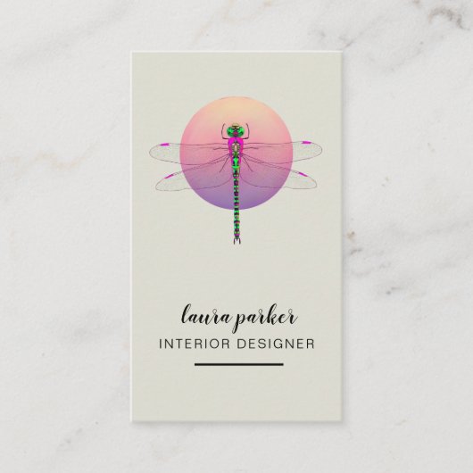 Dragonfly Creative Designer Natuur Roze Visitekaartje (Voorkant)
