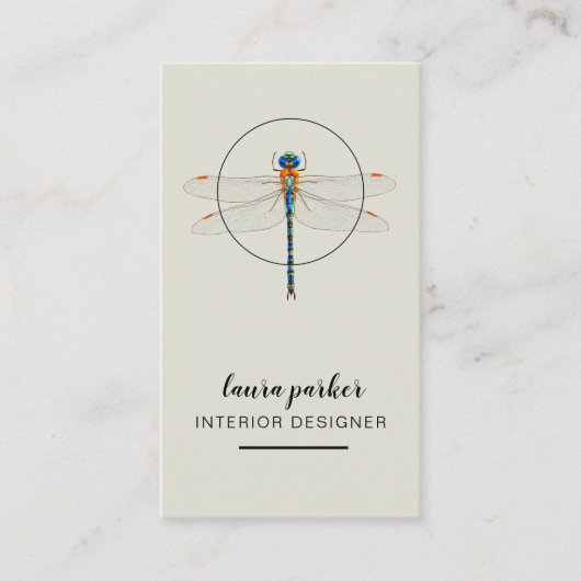 Dragonfly Creative Designer Natuur Roze Visitekaartje (Voorkant)