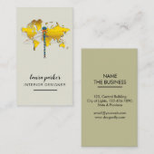 Dragonfly Creative Designer Natuur Wereldkaart Visitekaartje (Voorkant / Achterkant)