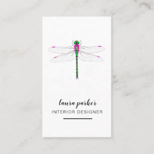 Dragonfly Creative Designer Natuur White Simple Visitekaartje