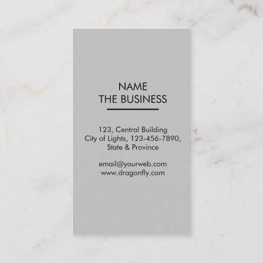 Dragonfly Creative Designer Natuur White Simple Visitekaartje (Achterkant)