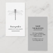 Dragonfly Creative Designer Natuur White Simple Visitekaartje (Voorkant / Achterkant)
