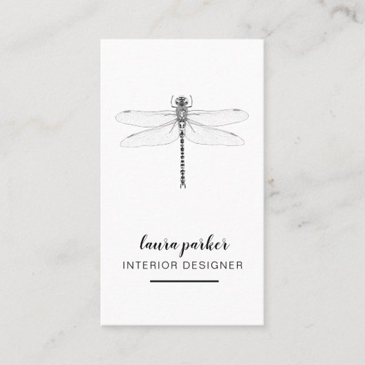 Dragonfly Creative Designer Natuur White Simple Visitekaartje (Voorkant)