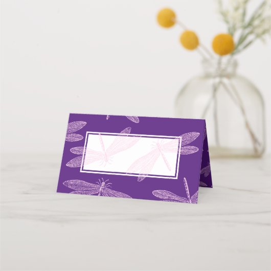 Dragonfly Custom Color Summer Party Plaatskaartje (Voorkant)