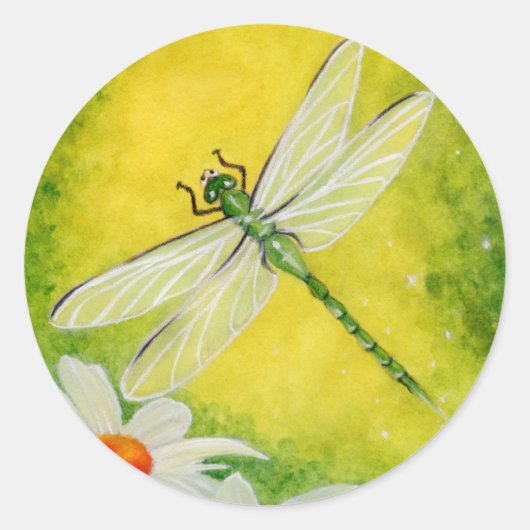 Dragonfly Daises Sticker (Voorkant)