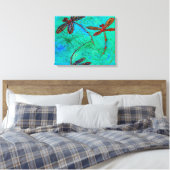 Dragonfly Dance Canvas Afdruk (Insitu (Slaapkamer))