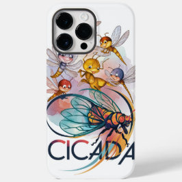 "Dragonfly Dance: een levendige cicadesamenstellin Case-Mate iPhone 14 Pro Max Hoesje