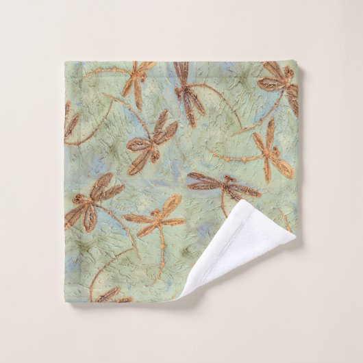 Dragonfly Dance Gold Bad Handdoek (Wasdoekje)