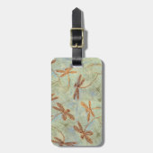 Dragonfly Dance Gold Bagagelabel (Voorkant verticaal)