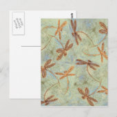 Dragonfly Dance Gold Briefkaart (Voorkant / Achterkant)