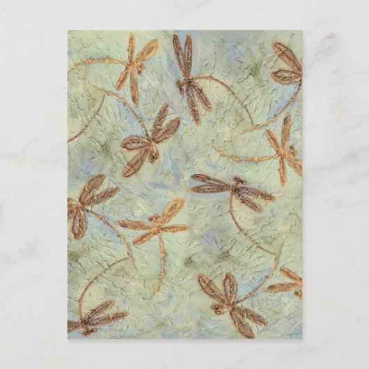 Dragonfly Dance Gold Briefkaart (Voorkant)