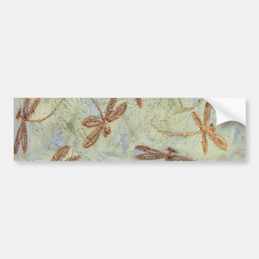 Dragonfly Dance Gold Bumpersticker (Voorkant)
