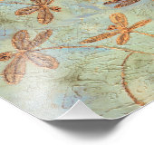 Dragonfly Dance Gold Foto Afdruk (Hoek)