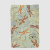 Dragonfly Dance Gold Golf Towel Golfhanddoek (Voorkant)