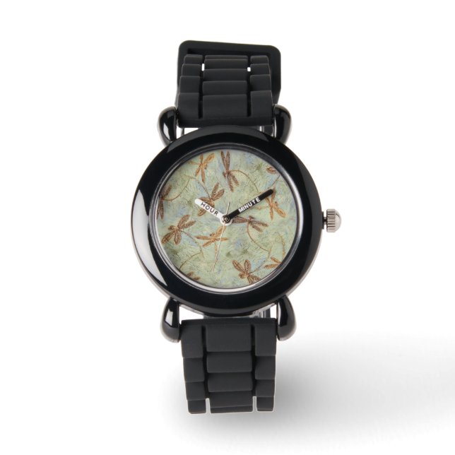 Dragonfly Dance Gold Horloge (Voorkant)