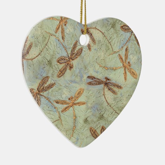 Dragonfly Dance Gold Keramisch Ornament (Rechts)