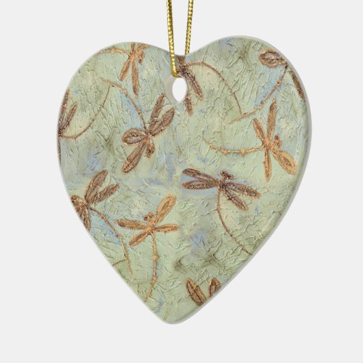 Dragonfly Dance Gold Keramisch Ornament (Links)