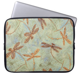 Dragonfly Dance Gold Laptop Sleeve