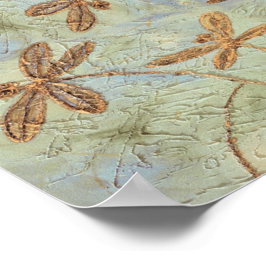 Dragonfly Dance Gold Poster (Hoek)