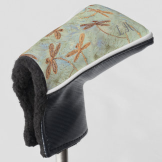 Dragonfly Dance Gold Putter Head Hoesje Golfheadcover