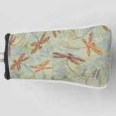 Dragonfly Dance Gold Putter Head Hoesje Golfheadcover (Voorkant)