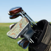 Dragonfly Dance Gold Putter Head Hoesje Golfheadcover (Insitu)
