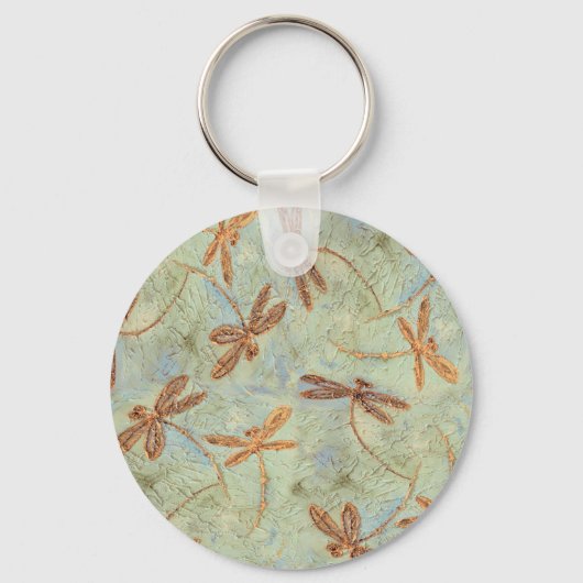 Dragonfly Dance Gold Sleutelhanger (Voorkant)