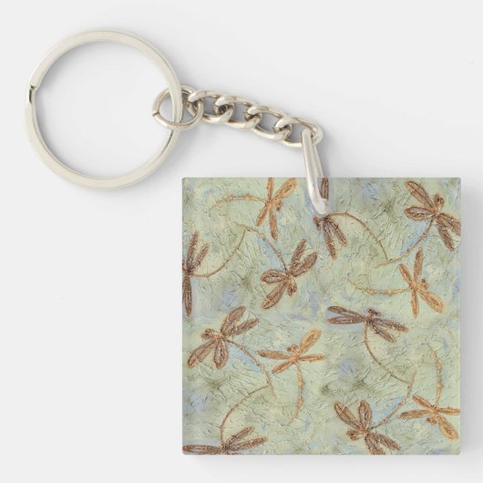 Dragonfly Dance Gold Sleutelhanger (Voorkant)