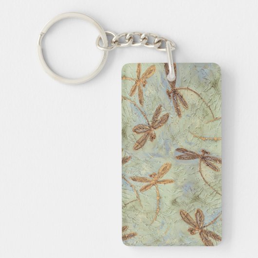 Dragonfly Dance Gold Sleutelhanger (Voorkant)