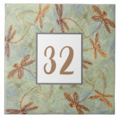 Dragonfly Dance Gold Tile Number Tegeltje (Voorkant)