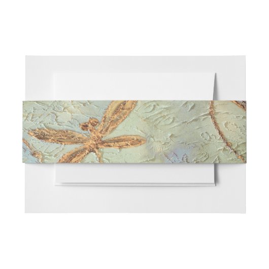 Dragonfly Dance Gold Uitnodigingen Wikkel (Voorkant Voorbeeld)