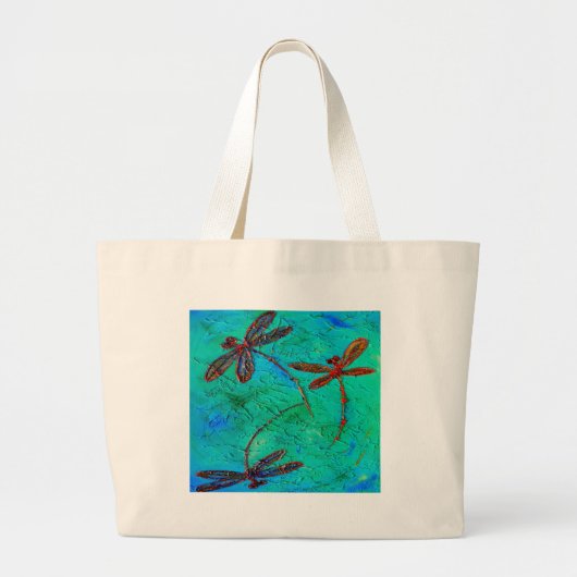 Dragonfly Dance Grote Tote Bag (Voorkant)