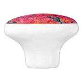 Dragonfly Dance Hot Fuchsia Deurpuer Keramische Knop (Zijkant)